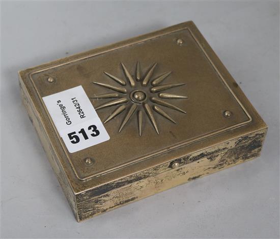 A modern 925 standard silver cigar box 6in.